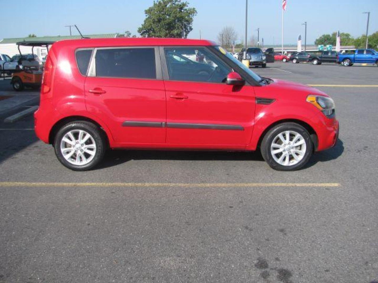 2013 Red Kia Soul + (KNDJT2A63D7) with an 2.0L L4 DOHC 16V engine, located at 2443 Albert Pike, Hot Springs, AR, 71913, (501) 623-6255, 34.492222, -93.109993 - Photo#1