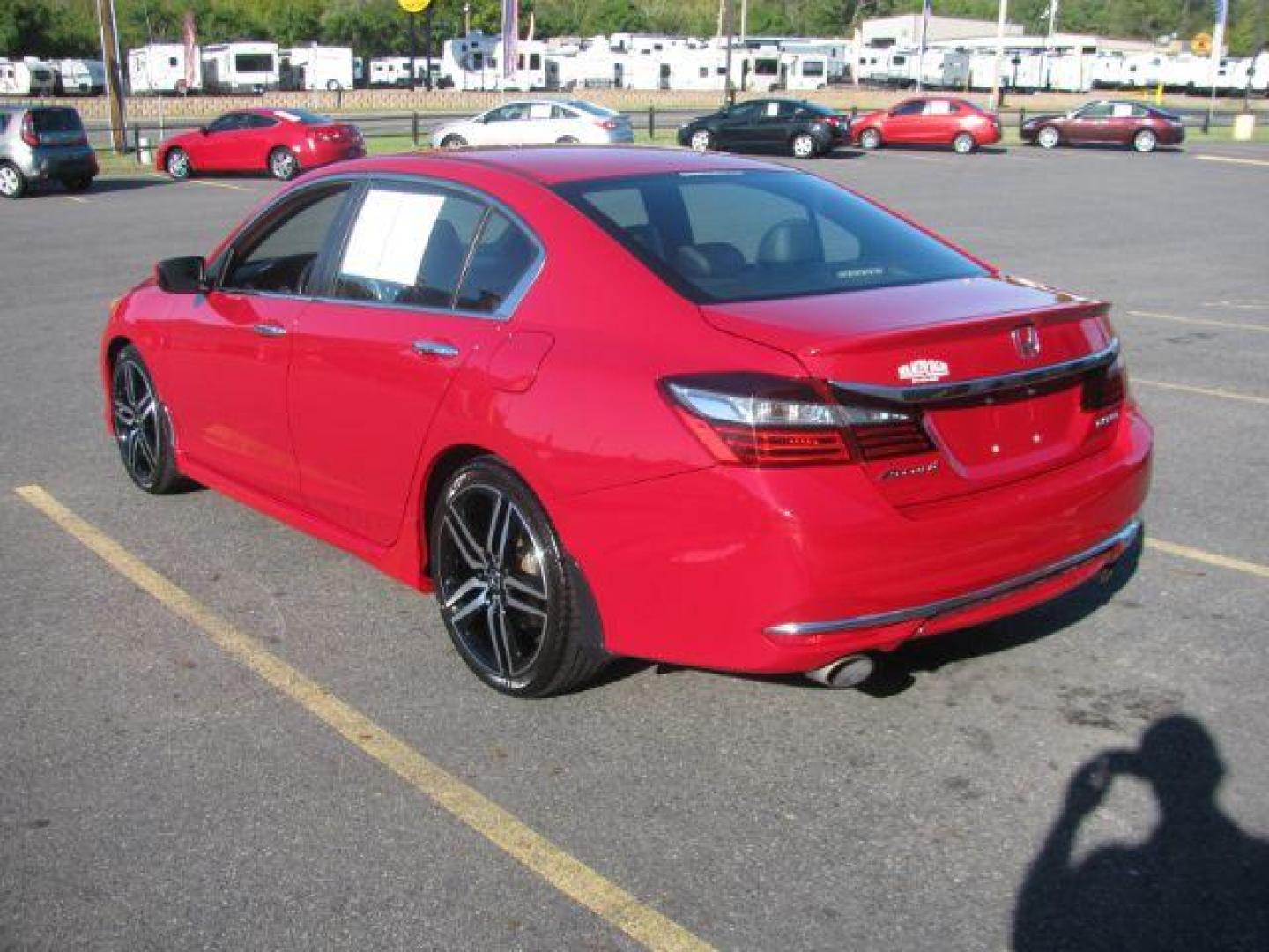 2017 Red Honda Accord Sport CVT (1HGCR2F53HA) with an 2.4L L4 DOHC 16V engine, Continuously Variable Transmission transmission, located at 2443 Albert Pike, Hot Springs, AR, 71913, (501) 623-6255, 34.492222, -93.109993 - Photo#2