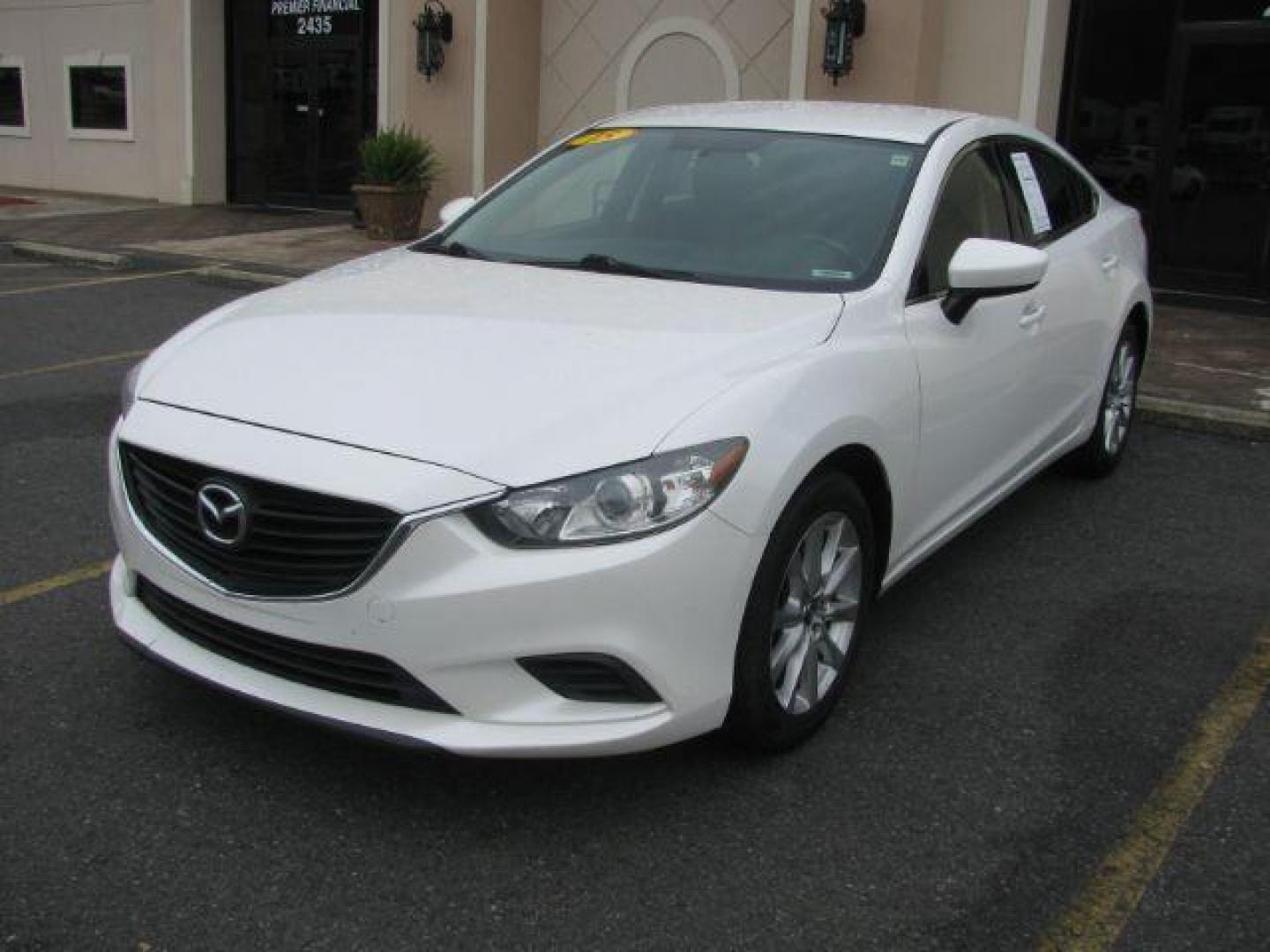 2015 White Mazda Mazda6 i Sport AT (JM1GJ1U59F1) with an 2.5L L4 DOHC 16V engine, 6-Speed Automatic transmission, located at 2443 Albert Pike, Hot Springs, AR, 71913, (501) 623-6255, 34.492222, -93.109993 - Photo#0