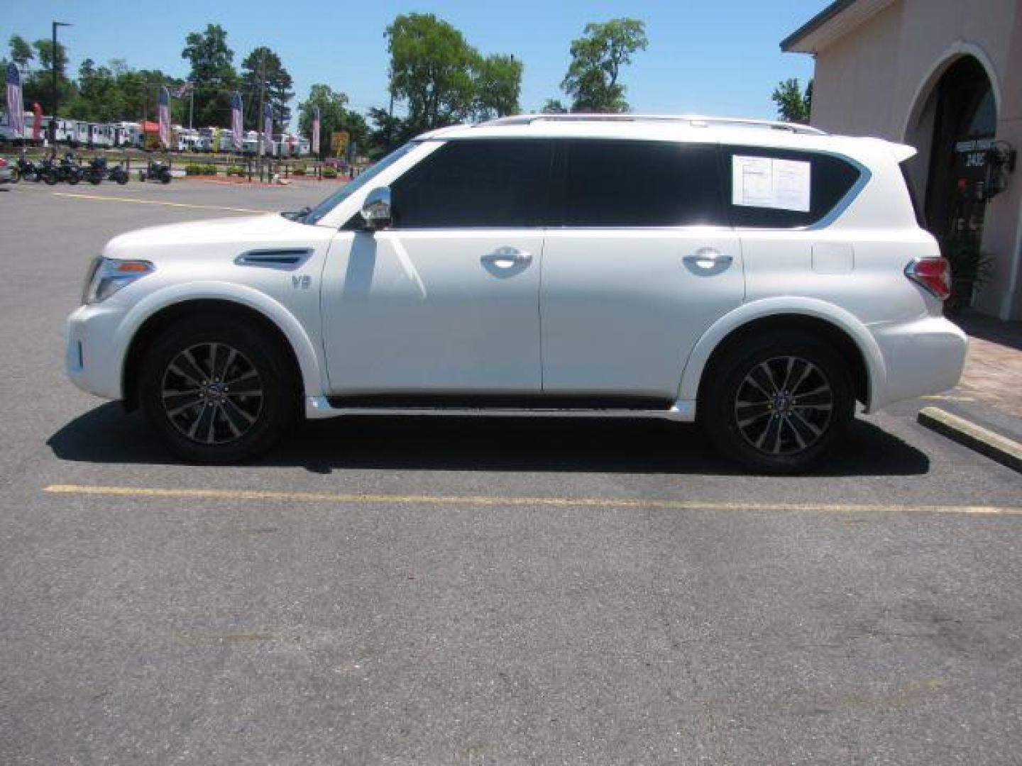 2018 White Nissan Armada Platinum AWD (JN8AY2NC5JX) with an 5.6L V8 DOHC 32V engine, 7-Speed Automatic transmission, located at 2443 Albert Pike, Hot Springs, AR, 71913, (501) 623-6255, 34.492222, -93.109993 - Photo#1