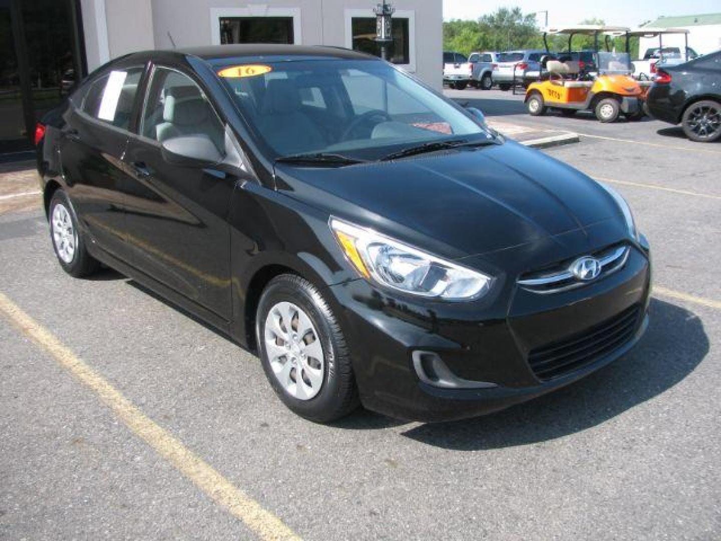 2016 Black Hyundai Accent SE 4-Door 6A (KMHCT4AE8GU) with an 1.6L L4 DOHC 16V engine, 6-Speed Automatic transmission, located at 2443 Albert Pike, Hot Springs, AR, 71913, (501) 623-6255, 34.492222, -93.109993 - Photo#0