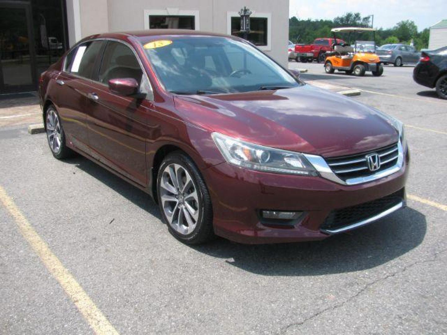 2015 Maroon Honda Accord Sport Sedan CVT (1HGCR2F54FA) with an 2.4L L4 DOHC 16V engine, Continuously Variable Transmission transmission, located at 2443 Albert Pike, Hot Springs, AR, 71913, (501) 623-6255, 34.492222, -93.109993 - Photo#0