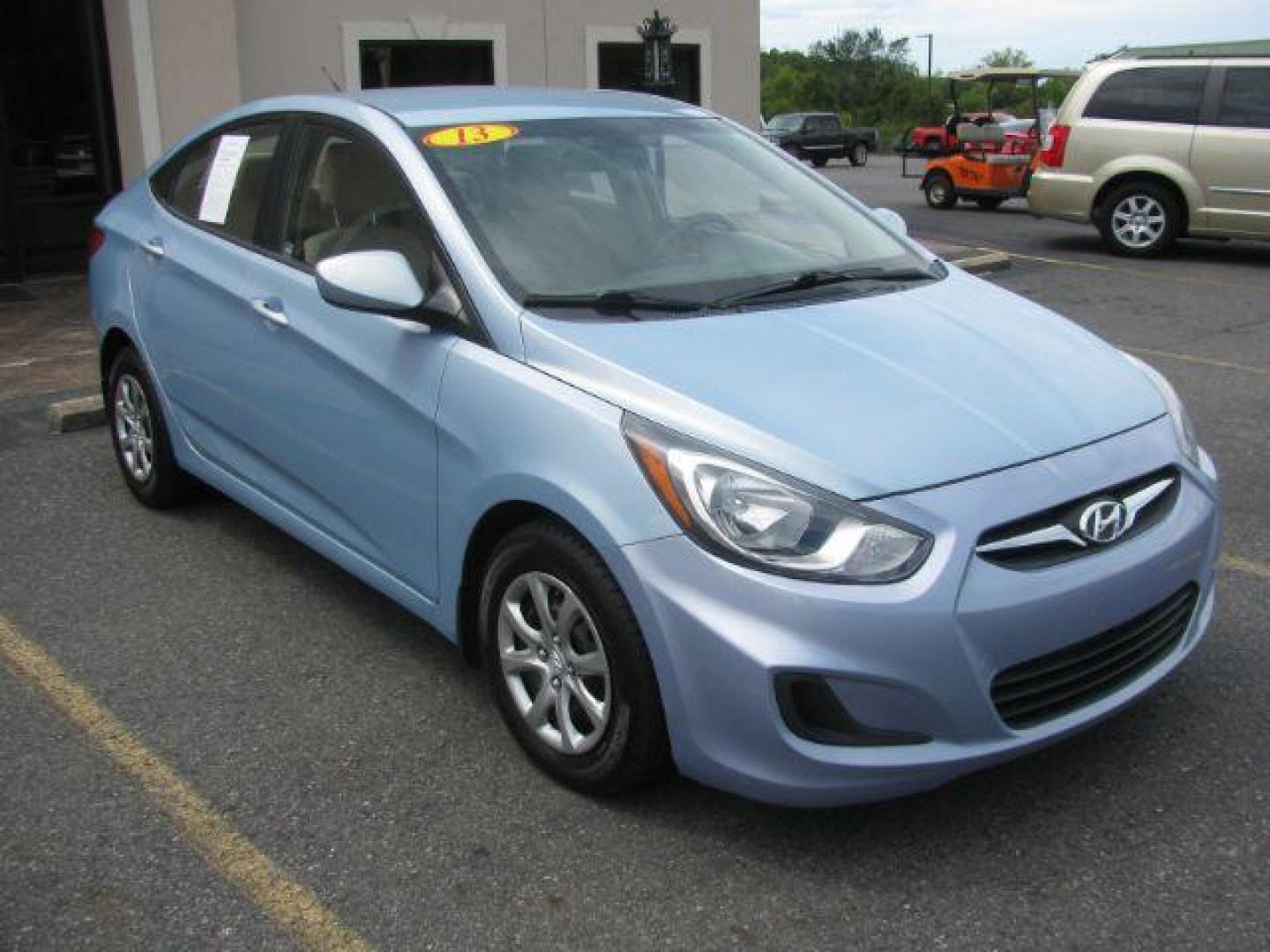 2013 Blue Hyundai Accent GLS 4-Door (KMHCT4AE9DU) with an 1.6L L4 DOHC 16V engine, located at 2443 Albert Pike, Hot Springs, AR, 71913, (501) 623-6255, 34.492222, -93.109993 - Photo#5