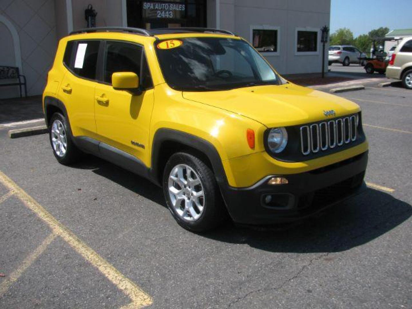 2015 Yellow Jeep Renegade Latitude FWD (ZACCJABT0FP) with an 2.4L L4 DOHC 16V engine, automatic transmission, located at 2443 Albert Pike, Hot Springs, AR, 71913, (501) 623-6255, 34.492222, -93.109993 - Photo#0