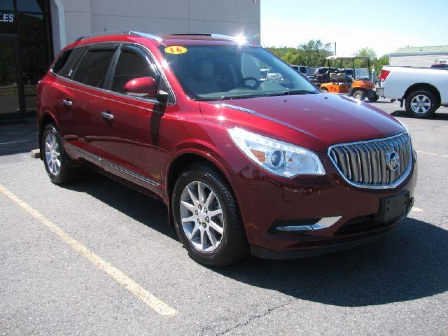 2016 Maroon Buick Enclave Leather FWD (5GAKRBKD2GJ) with an 3.6L V6 DOHC 24V engine, 6-Speed Automatic Overdrive transmission, located at 2443 Albert Pike, Hot Springs, AR, 71913, (501) 623-6255, 34.492222, -93.109993 - Photo#0